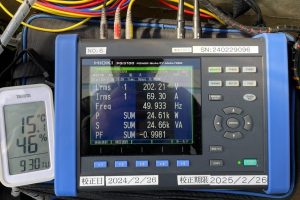 【各種試験】PQ3100の測定値表示