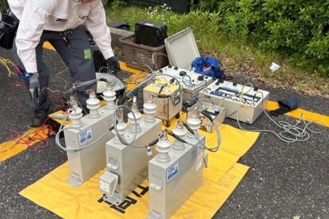 【高圧受変電設備】更新した高圧コンデンサの性能確認試験