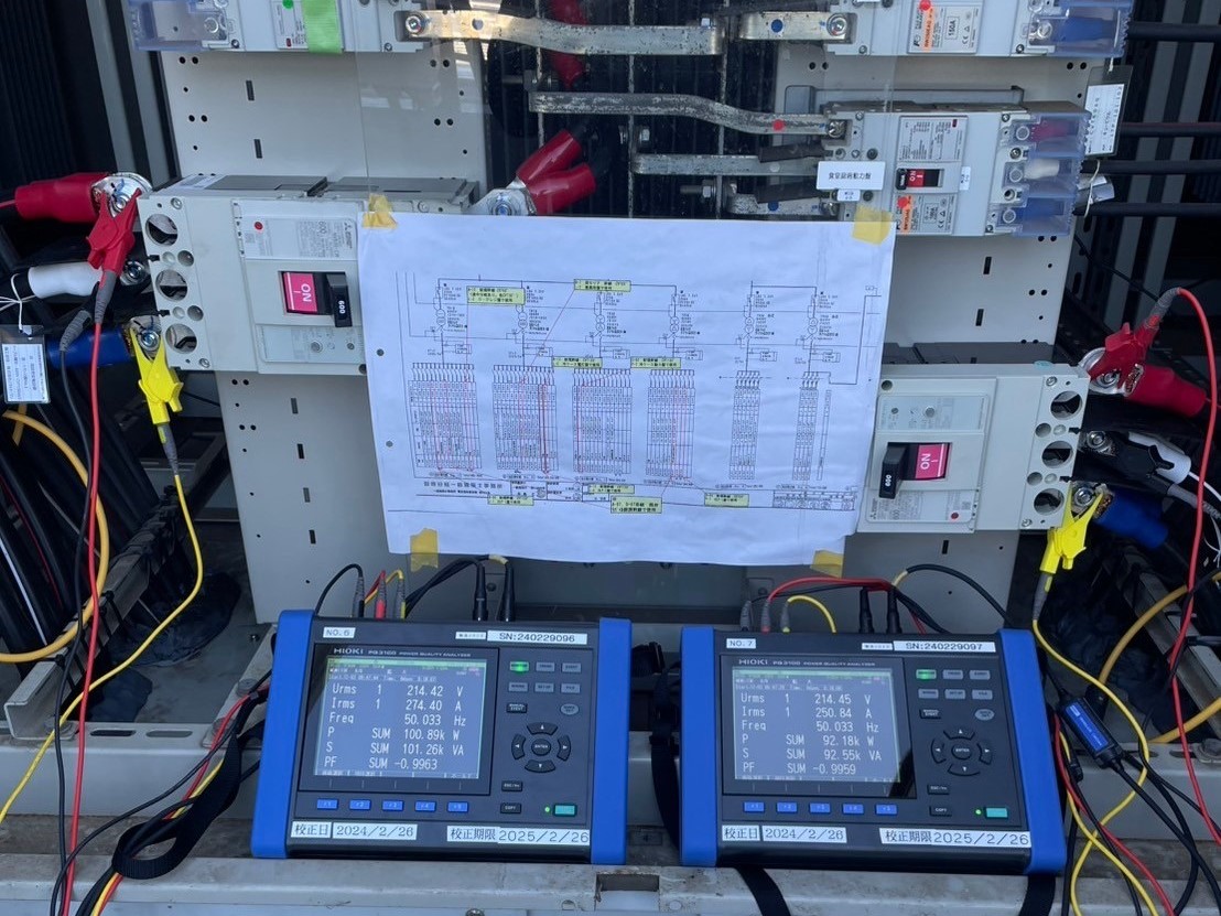【各種試験】電圧・電流・周波数・有効電力測定