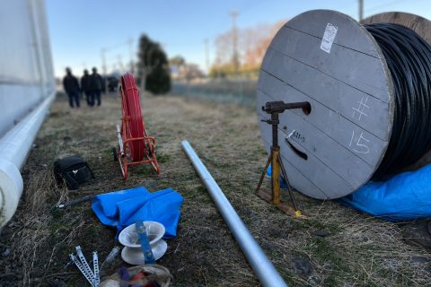 【系統用蓄電所】高圧ケーブル延線作業