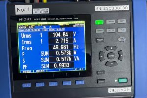 【各種試験】HIOKI電力品質アナライザによる測定