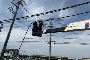 【高圧自家消費型】高圧引込ケーブルの架空布設工事