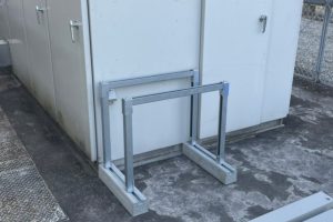【太陽光発電設備】既存キュービクルへの増設ボックス用自立架台・基礎の設置
