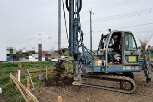 【系統用蓄電所】柱状改良工事 施工状況