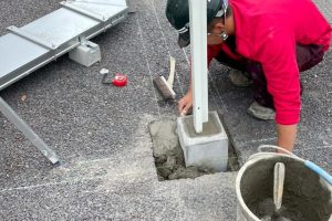 【高圧自家消費型】支柱基礎の水平・位置出し施工