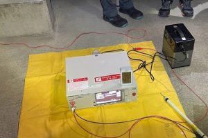 【各種試験】耐圧試験装置のセッティング状況
